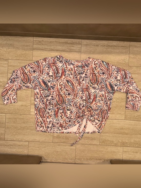Westbound Tops - NWOT WESTBOUND Women’s Paisley Tie-Front Top in Pink ,Peach and Navy Size 1X